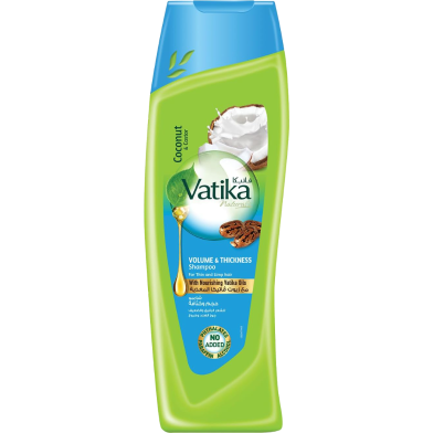 Dabur Vatika Naturals Coconut and Castor Volume and Thickness Shampoo - 400ml (Dubai Version / UAE Import)