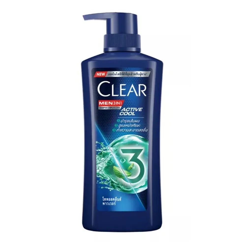 Clear Men 3-in-1 Shampoo + Conditioner + Body Wash (Complete Care / Active Cool) - 390ml (Thailand Variant)